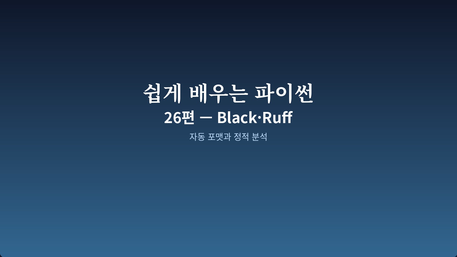 ruff format 과 ruff check 명령으로 포맷팅과 린트를 실행하는 화면