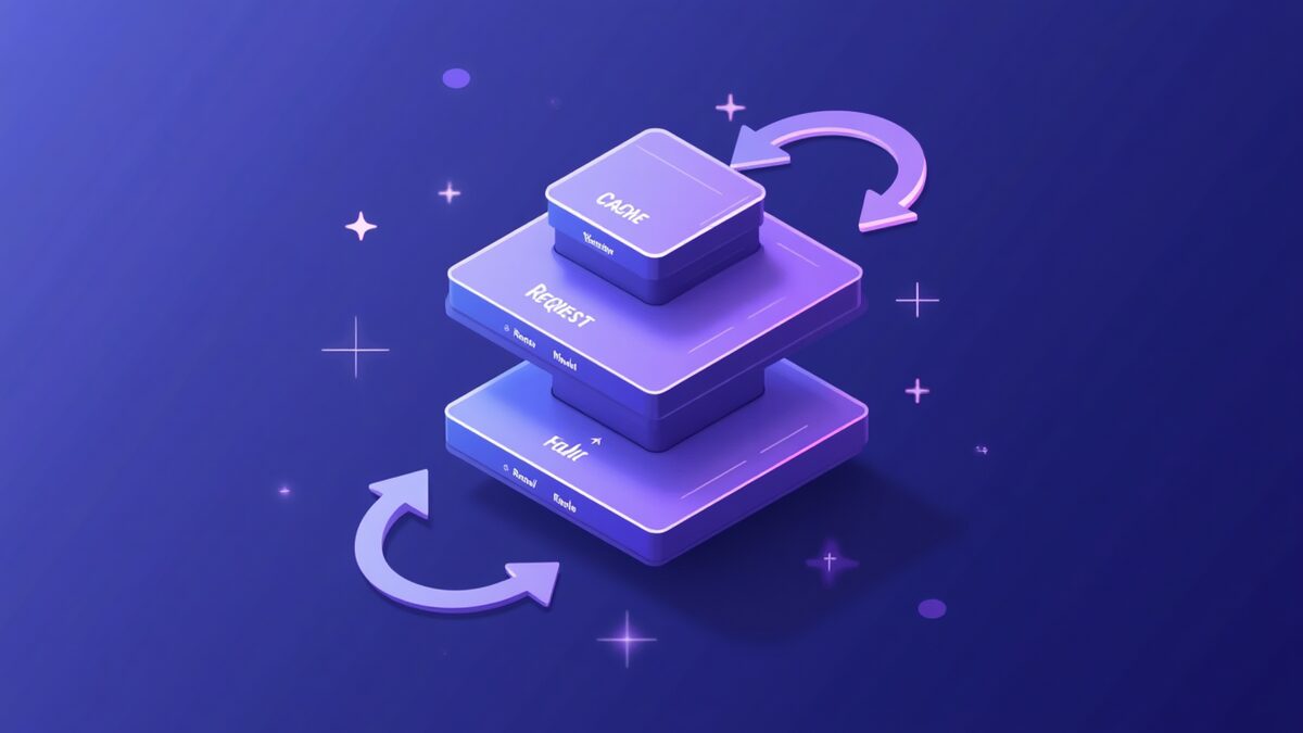 Next.js 4층 캐시 흐름 컨셉 일러스트