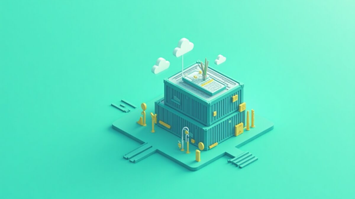 PM2 와 Docker 가 Node 앱을 production 에 배포하는 컨셉 일러스트